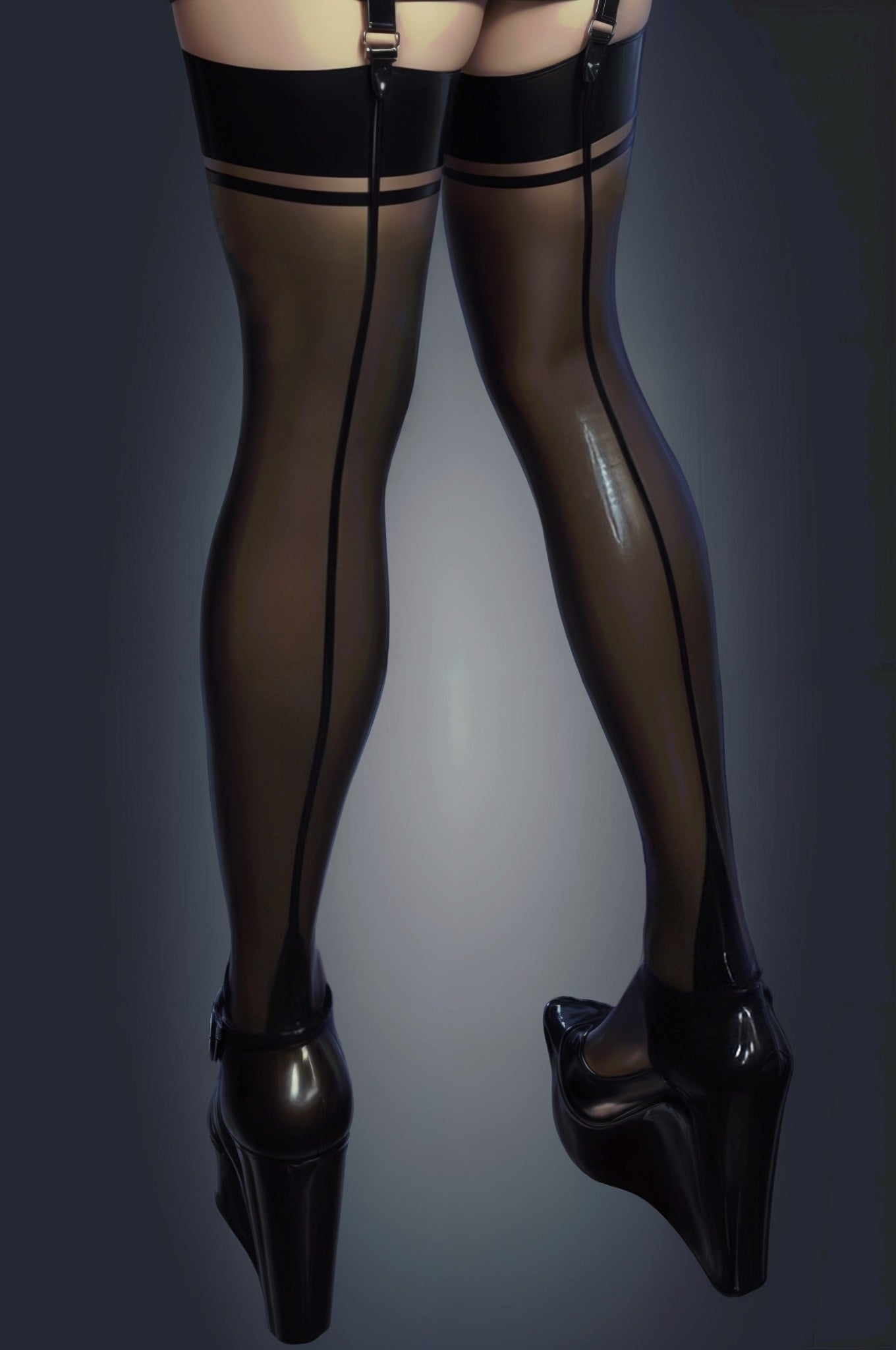 Stocking Back Trim Cuban Heel