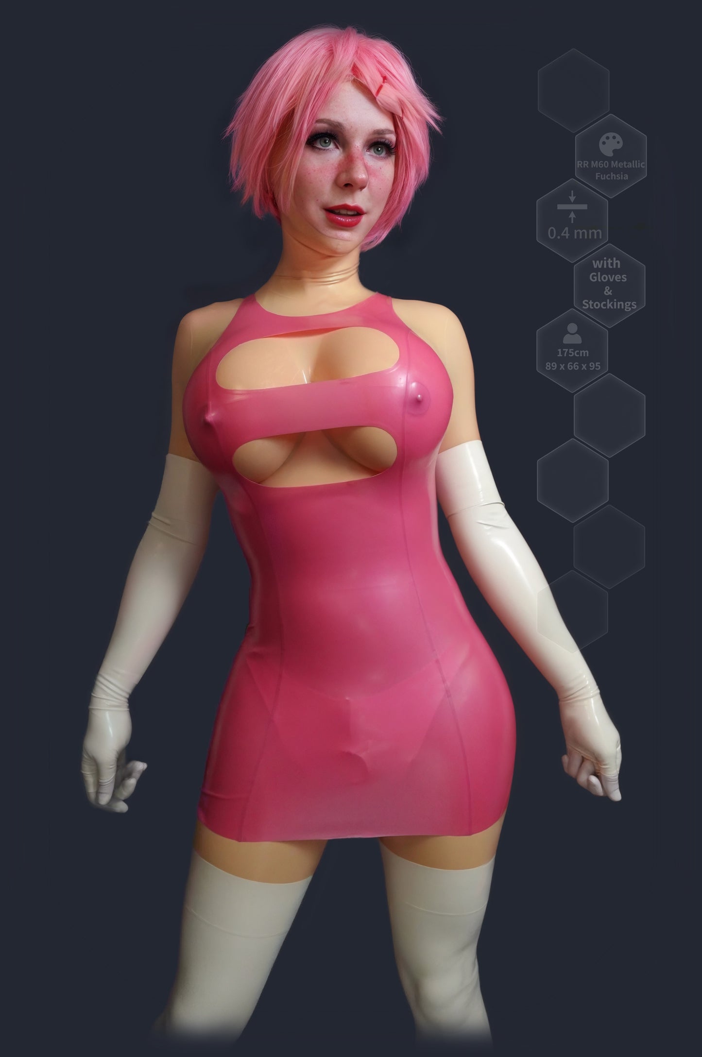 Latex Cutout Mini Dress