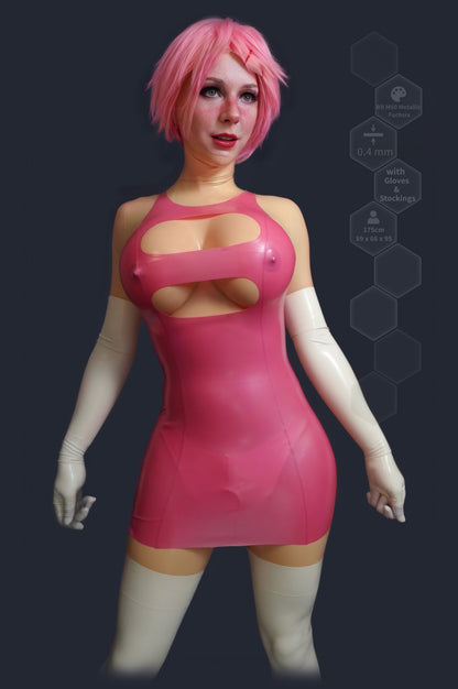 Latex Cutout Mini Dress
