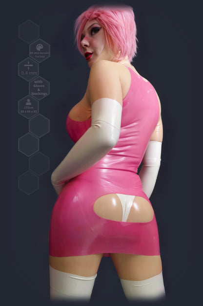 Latex Cutout Mini Dress
