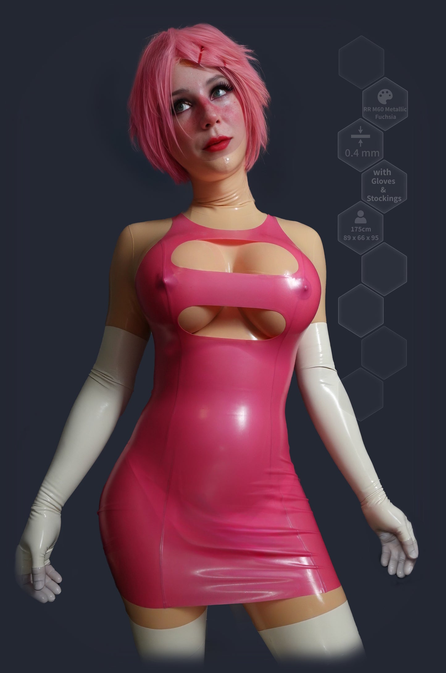 Latex Cutout Mini Dress