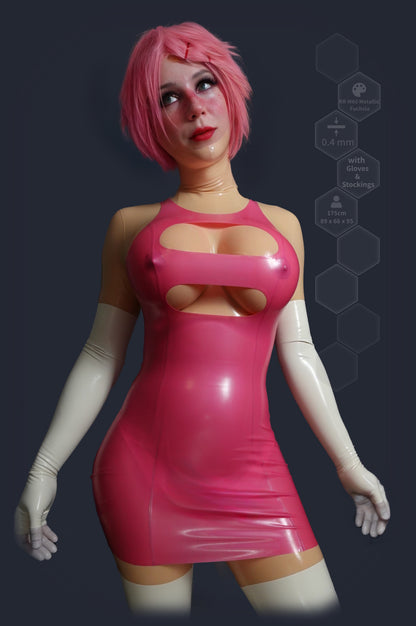Latex Cutout Mini Dress