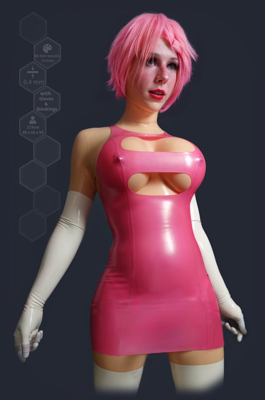 Latex Cutout Mini Dress