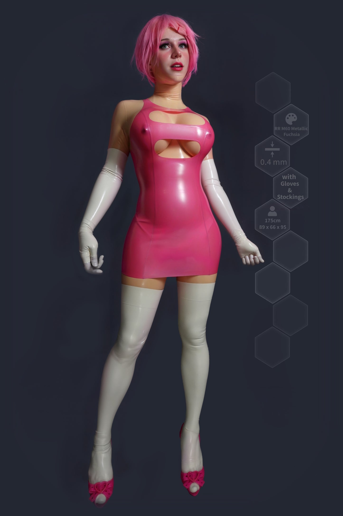 Latex Cutout Mini Dress
