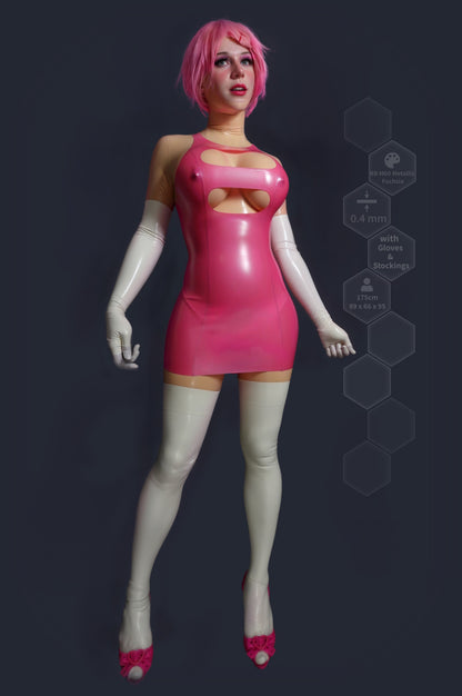 Latex Cutout Mini Dress