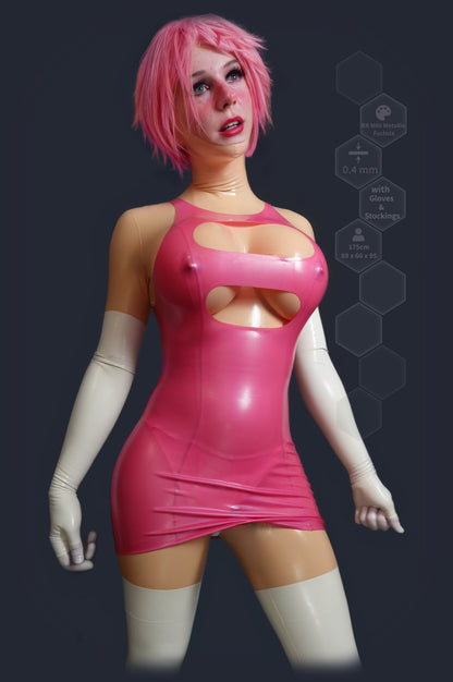 Latex Cutout Mini Dress